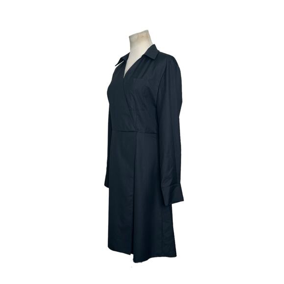 MOFT black long sleeves faux wrap midi dress size Large - Picture 9 of 15